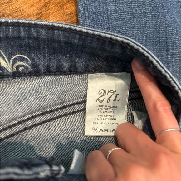 Ariat Trouser Mid Rise Stretch Entwined Wide Leg Jean 27L - Picture 4 of 5